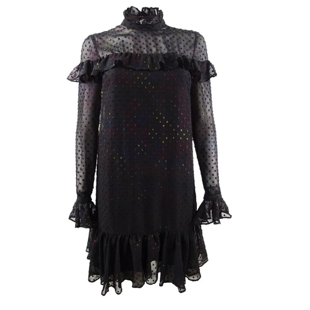 Betsey Johnson Glitter Ruffled Dress
